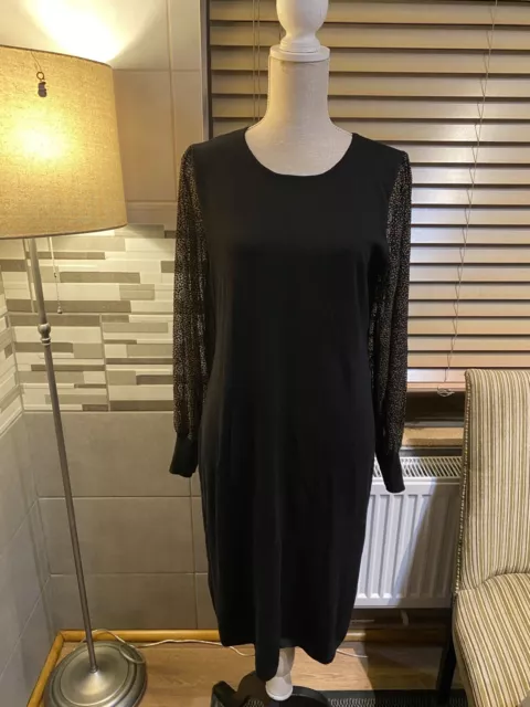 DKNY Black Long Sleeve Dress Size Large Worn Once Excellent Condition Dry Clean