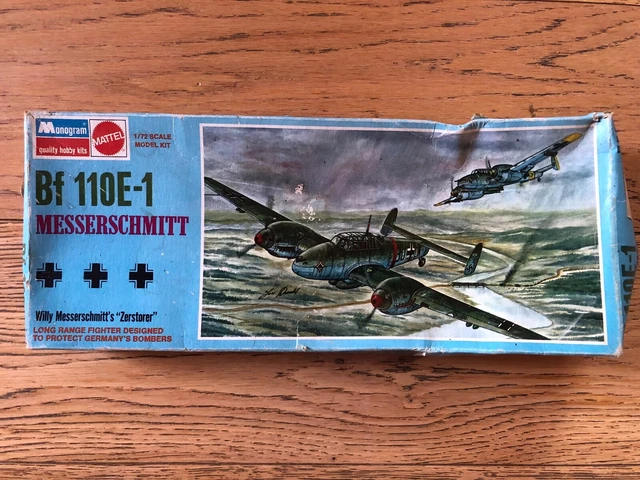 Monogram 1/72 Maquette Avion Messerschmitt Bf 110E-1 ( Boite De 1967 ) Ww2
