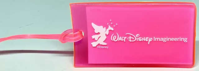 New Walt Disney Imagineering Neon Pink Luggage Tag