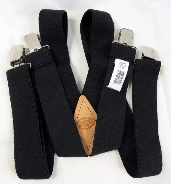 Dickies 1 1/2 inch Solid Adjustable Straight Clip X Back Suspender