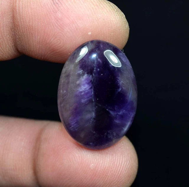 Cabochon ovale en dentelle d'améthyste naturelle Pierre précieuse en vrac...