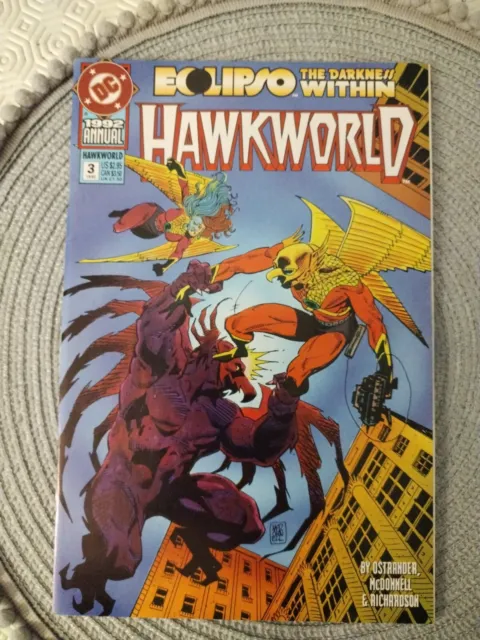 HAWKWORLD  ANNUAL # 3  Eclipso The Darkness Within 1992 DC Comics Nm See Pics