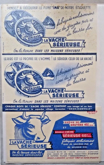 3 Buvards - La Vache Sérieuse - Différents -
