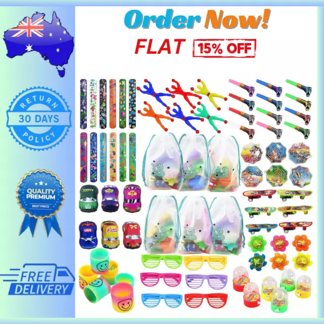 78PCS Kids Party Favors Toy Assortment Pinata Fillers Birthday Goodies Bags AU