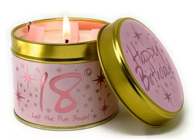 Lily-Flame Happy Birthday 18th Scented Candle Tin