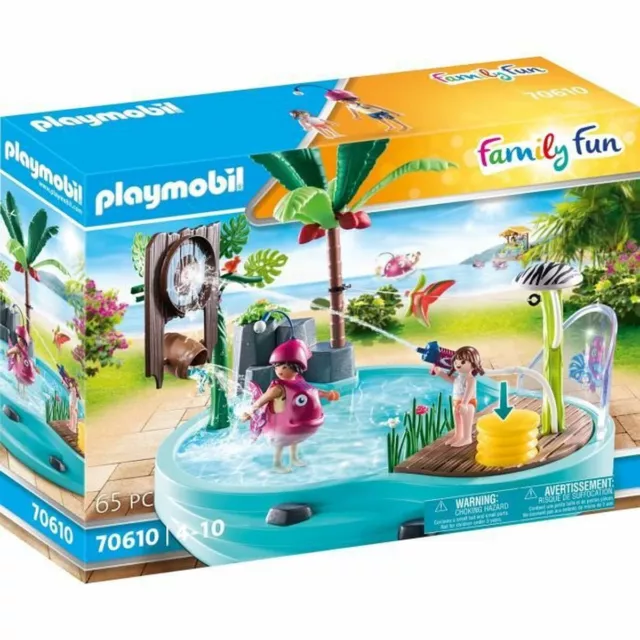 PLAYMOBIL Ensemble de jeu pour piscine avec fontaine baleine pour
