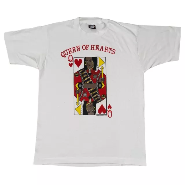 Rare Vintage 90s Mens Large  T-Shirt Tee Queen Of Hearts African American 1991