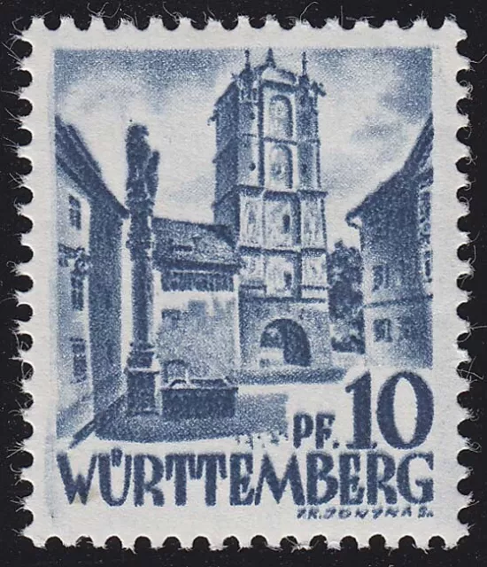 Württemberg 3yv I Freimarke 10 Pf., postfrisch **