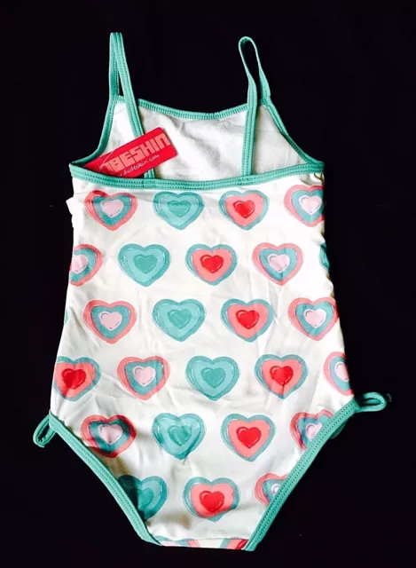 Costume Da Bagno Bambina Babeskin Love Cuore E Fronzoli Splendido Design Nuovo Con Etichette 4-5 Anni 2