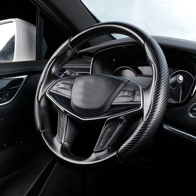 Car Steering Wheel Cover Carbon Fiber Look Cover Left，right Non-Slip T