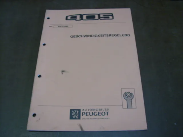Manual de Instrucciones Peugeot 405 Control de Velocidad/Tempomat Stand 03-1993