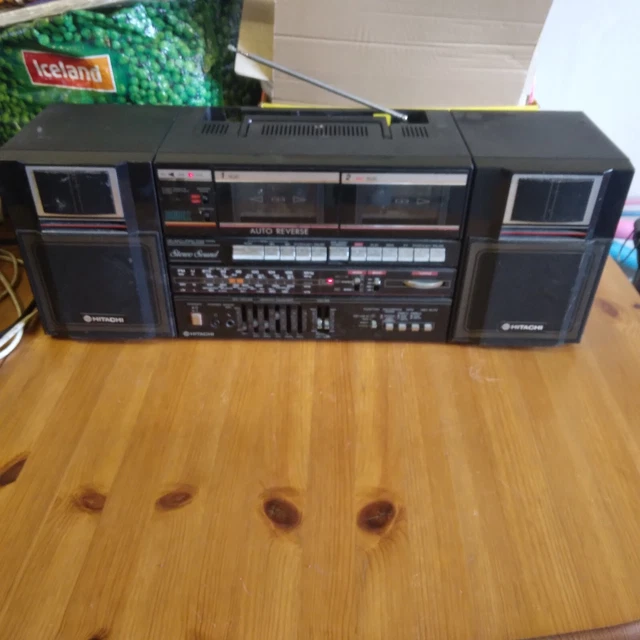 Hitachi TRK-2200E Boombox Ghettoblaster Vintage - Fonctionne TBE - Noir