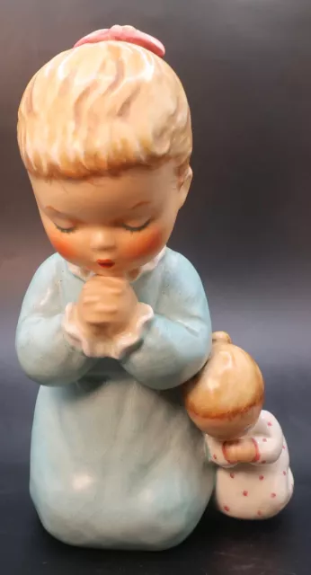 Vintage Goebel W. Germany 1959 Evening Prayer 6" Kneeling Girl w Doll Figurine