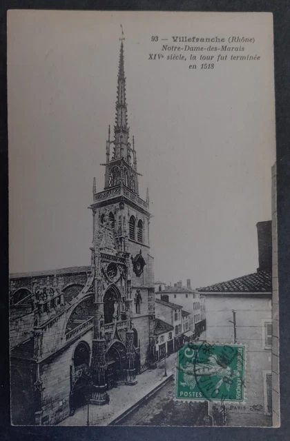 1910? France Postcard-Notre-Dame ties 5c Stamp cd Saone