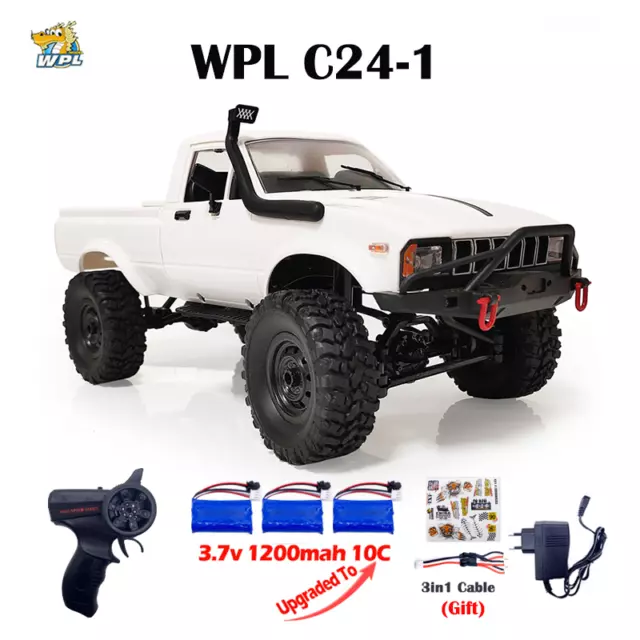 WPL C24-1 Full Scale RC Car 1:16 2.4G 4WD Rock Crawler Electric Buggy Climbing T