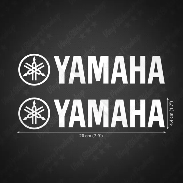 2 sticker YAMAHA Blanc Logo 20 cm tuning réservoir déco autocollant Moto Scooter