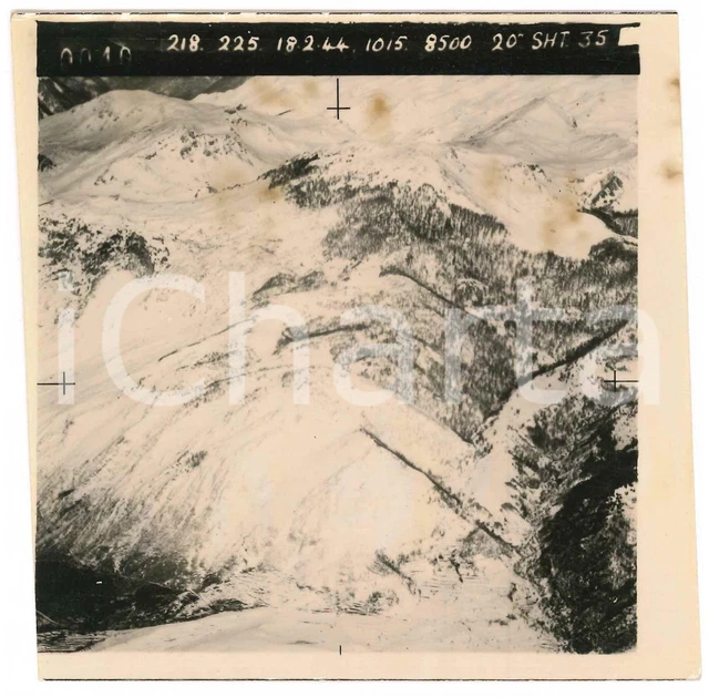 Febbraio 1944 WW2 ITALIA - ALPI - Fotografia AEREA militare 14x14 cm (17)