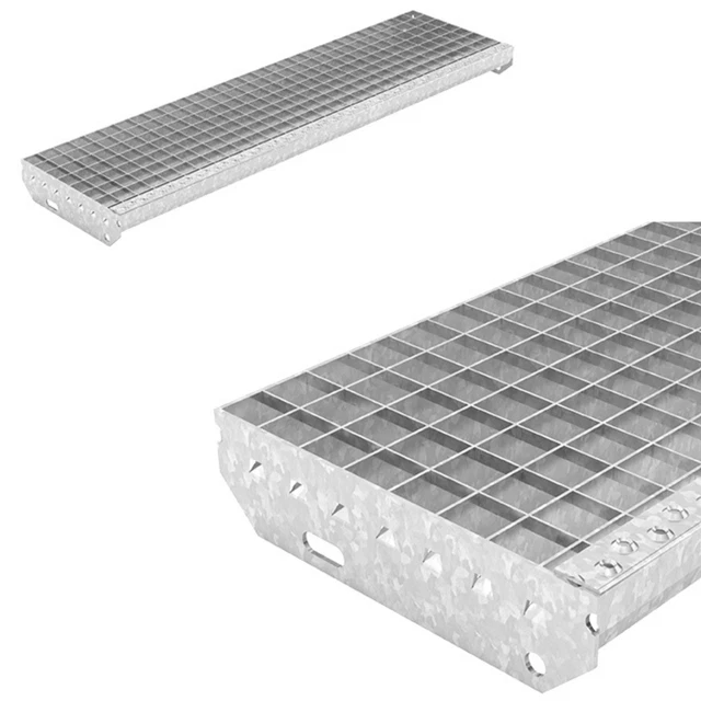 Gradini Scala Gitterroststufe Misure: 600x240 MM MW30/30 MM S235JR Zincato
