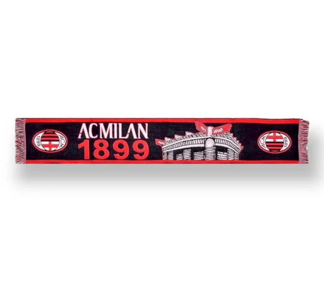 écharpe 100% Acrylique Italie Sciarpa A.C. Milan Ufficiale Jaquard Acrilico 2244JAQMIQUAD écharpe Rouge Noir Blanc