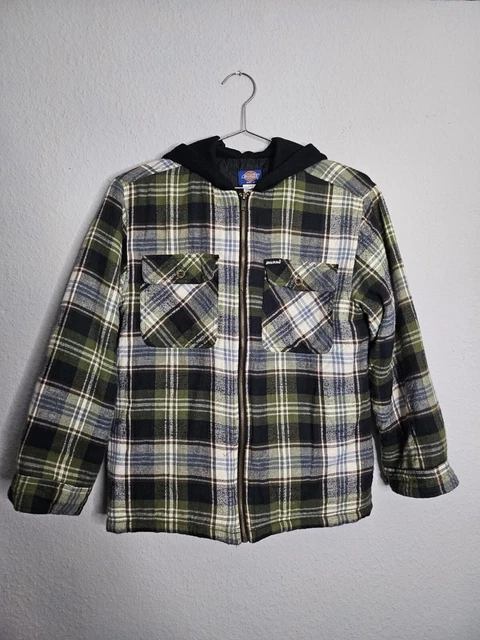 Giacca Lumberjack Con Cappuccio DICKIES Grigio/Nero/Bianco Trapunta Foderata Uomo Medium