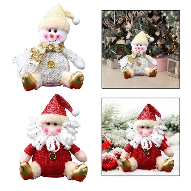 2 Stck. Weihnachtsmann Puppen Weihnachten Schneemann Figuren Dekoration Dekor Handwerk