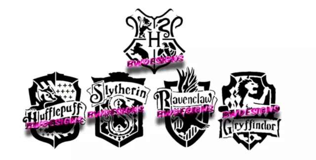 Harry Potter Hogwarts 5 stencils - Gryffindor Ravenclaw Slytherin