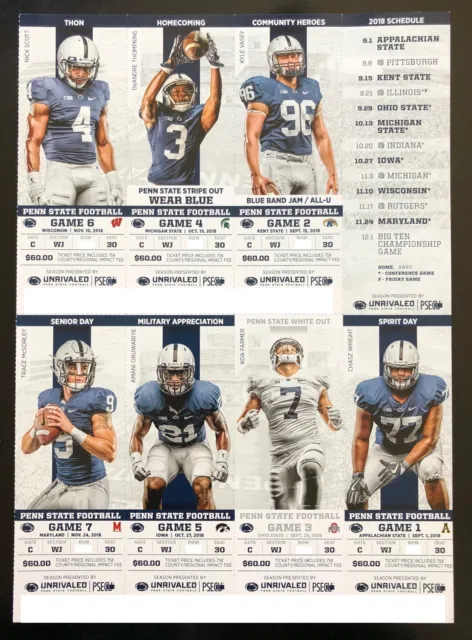 2018 Penn State Nittany Lions Football Collectible Ticket Stub - Any Home Game