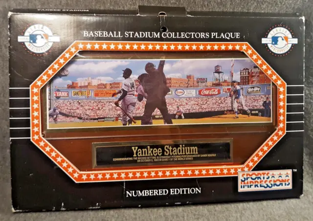 1963  Yankee Stadium Plaque Sandy Koufax 15 Strike Outs Sports Impressions 2