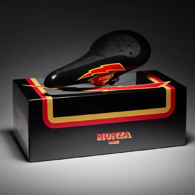 Monza Lightning Bolt Seat Black Saddle Bmx