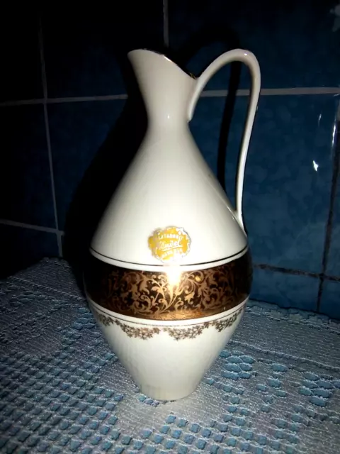 ZEH SCHERZER Vase Henkelvase Wertarbeit Händel Bavaria Goldzierrand  Höhe 20 cm