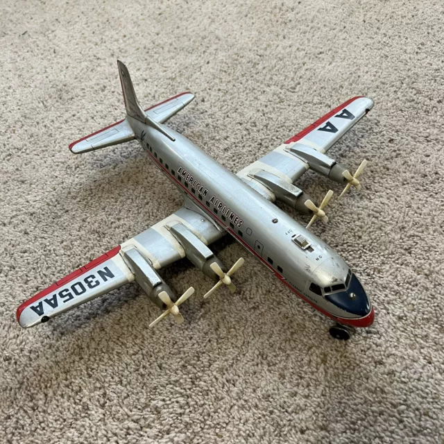 Vintage American Airlines N305AA Battery Operated Tin Toy Nice Shape Works