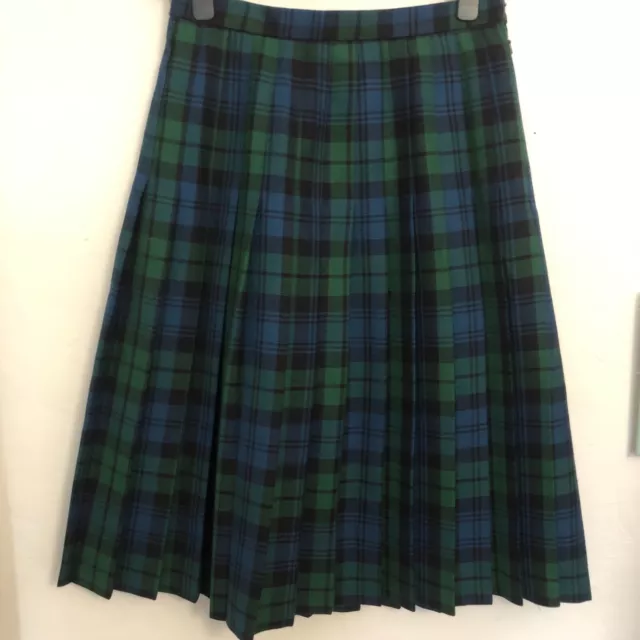 Vintage Skirt Kilt Tartan Pleated Pure Wool Edinburgh size 14 Made In Scotland