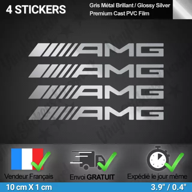 lot de 4 stickers métallisés pour MERCEDES AMG 10 cm adhésif logo custom Tuning