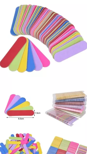 Disposable Mini Nail File Double Sided 180/240 Grit Pedicure Manicure Pack-100