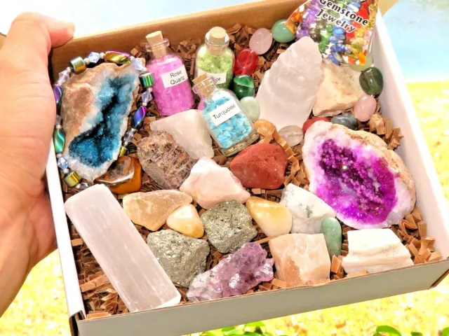 Crafters Collection (2 Pounds) Natural Crystals /Geodes /Tumbled Stones (2 Lb.)
