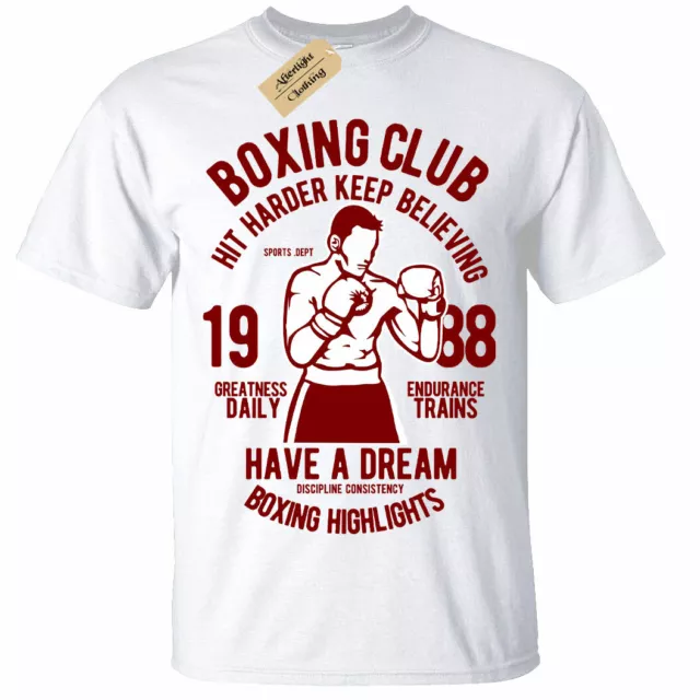 Boxe Club T-Shirt Boxer da Uomo Top Palestra Esercizi Allenamento