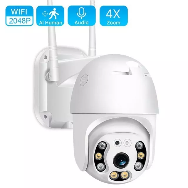 Camara Vigilancia WiFi Exterior 2048P, Impermeable