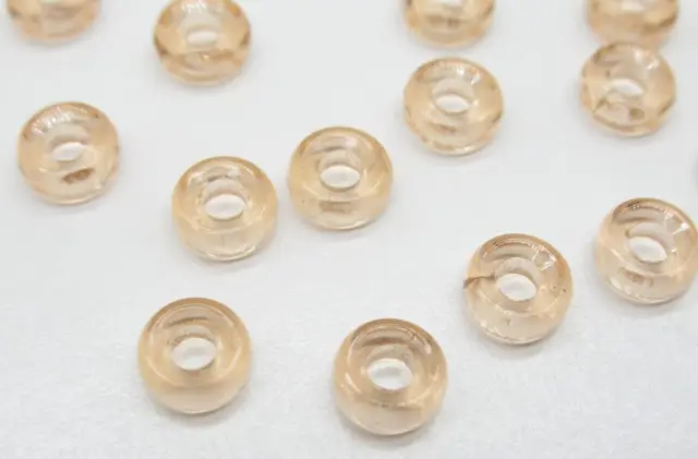 Light Peach Chunky Jump Rings Czech Glass 6mm Large Hole Beads Links 18pcs