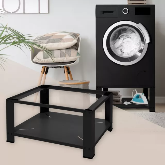 Soporte de elevación universal para lavadora o secadora negro 54 x 63 x 32 cm