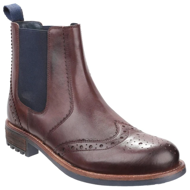 COTSWOLD CIRENCESTER MEN'S Chelsea Brogue Shoe Brown £46.73 - PicClick UK