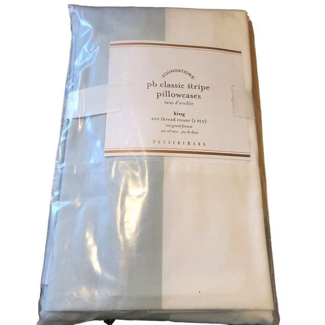 Pottery Barn Pillowcases Classic Stripe King 36x20 400 Thread Count Set DH202 Pottery Barn Pillowcases Classic Stripe King 36x20 400 Thread Count Set DH202