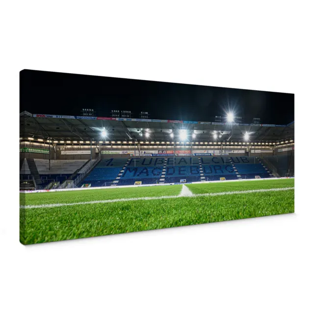 Leinwandbild 1. FC Magdeburg - Stadion bei Nacht - Panorama FCM aus Sachsen
