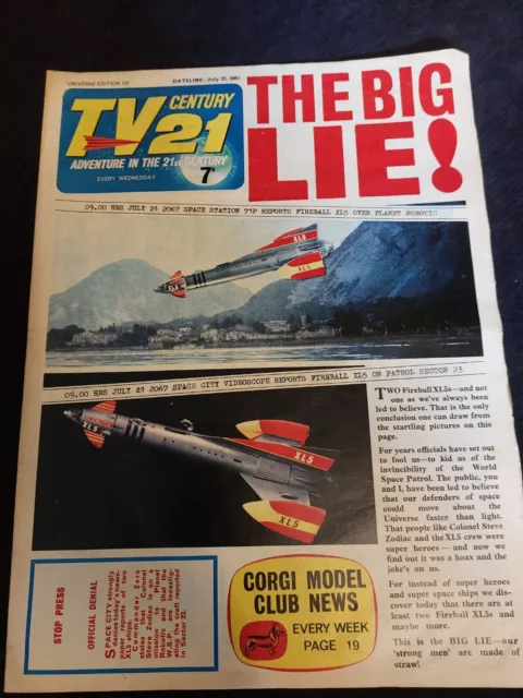 Vintage TV CENTURY 21 Comic No. 131 Thunderbirds Stingray XL5 22 JULY 1967 2067