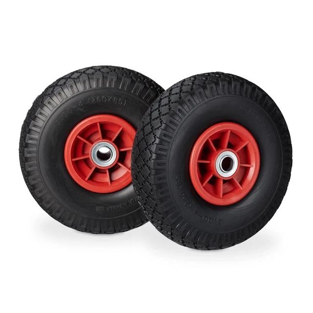 Lot De 2 Roues Pour Diable - Caoutchouc Résistant, Adhérence Maxi Pour Terrain Irrégulier