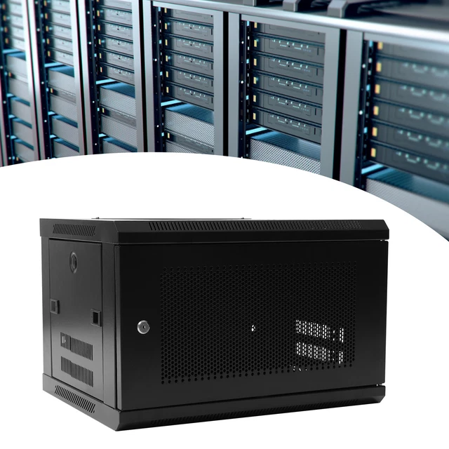 6U WALL MOUNT Server Cabinet Network Rack Vented Enclosure Locking Door ...