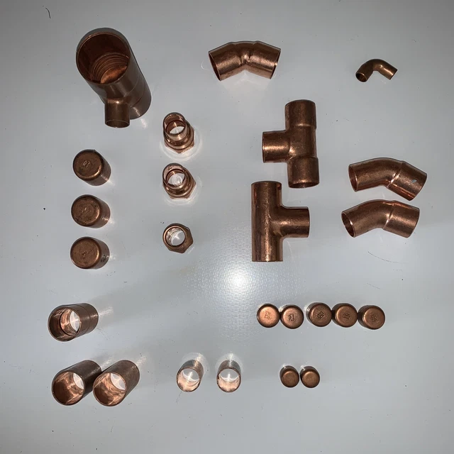 Copper Plumbing Fittings Mueller Brand and Unbranded MISC LOT OF 25