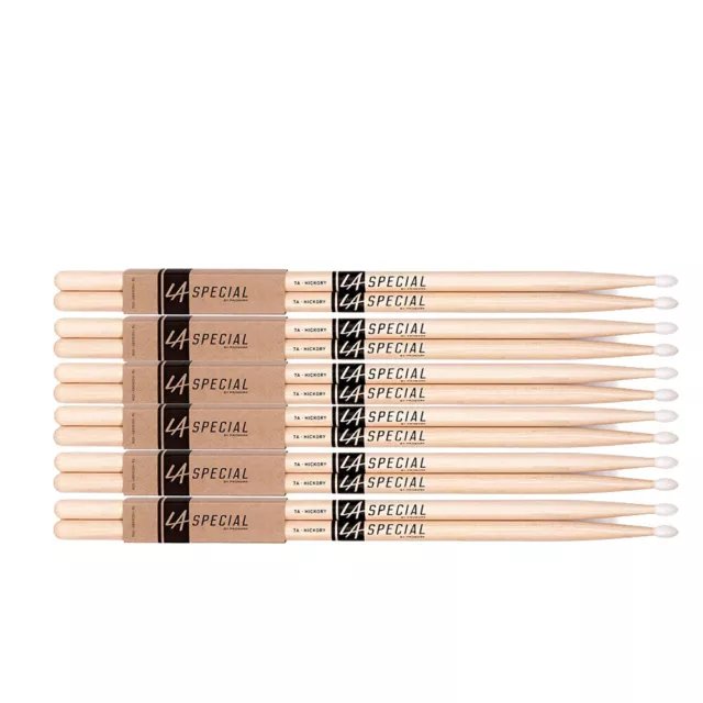 6 PACK Promark LA Special 7A Nylon Tip Drumstick, LA7AN-6