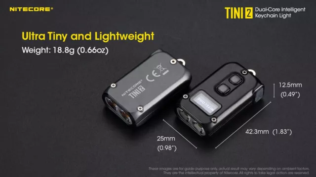 NiteCore TINI 2 Dual-Core Intelligent USB-C Rechargeable Keychain Light 500Lumen