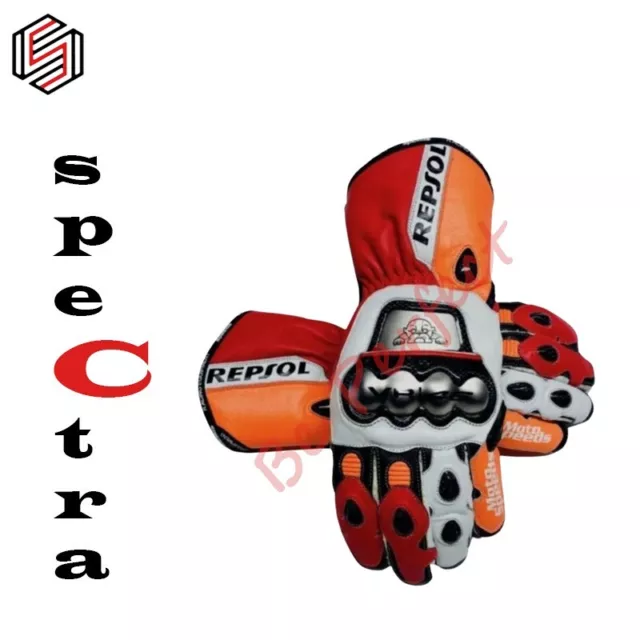 Honda Repsol Bike New Leather Motorbike Racing Gloves Armored Biker Riding Sport