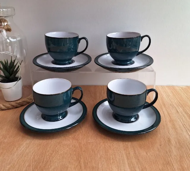 Denby Greenwich Tea Cups and Saucer x4